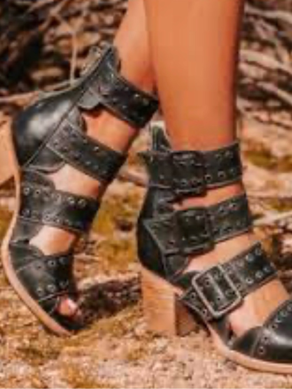 Freebird Blake Heeled Sandal W/Studded Straps (fits 9.5/10)